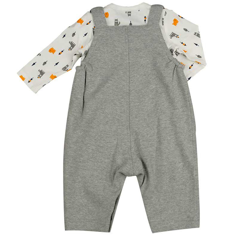 akachan honpo - 男吊帶褲+T恤-灰色