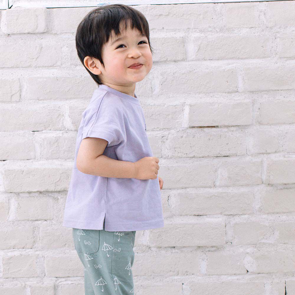 日本 ma lalumiere store - 純棉手繪風素雅短袖上衣-腳踏車-薄荷綠