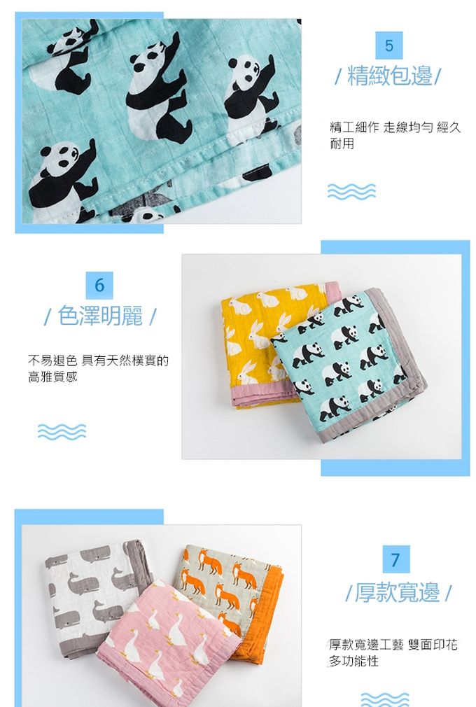 Muslin Tree - 印花雙層嬰兒紗布包巾/蓋被-鯨魚 (120*120cm)