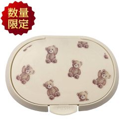 akachan honpo - 按壓式濕紙巾蓋Plus-小熊-淺卡其色