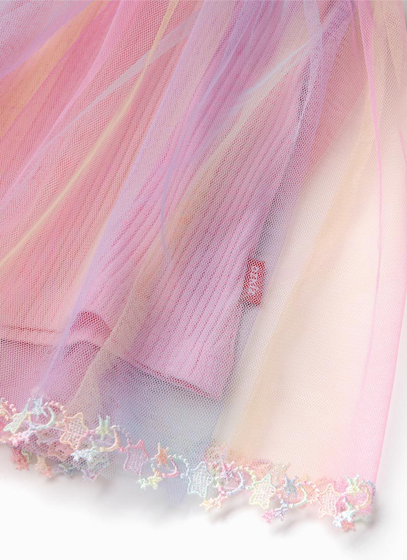 韓國 OZKIZ - 彩虹仙子網紗洋裝(附髮飾)-粉