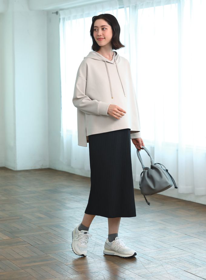 akachan honpo - 長袖假兩件洋裝-淺卡其色