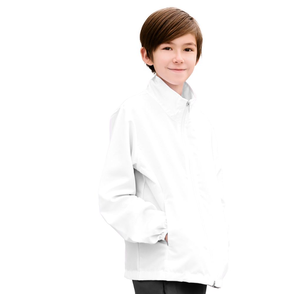 GIAT - UPF50+防潑水抗UV防風立領外套(兒童款)-白色