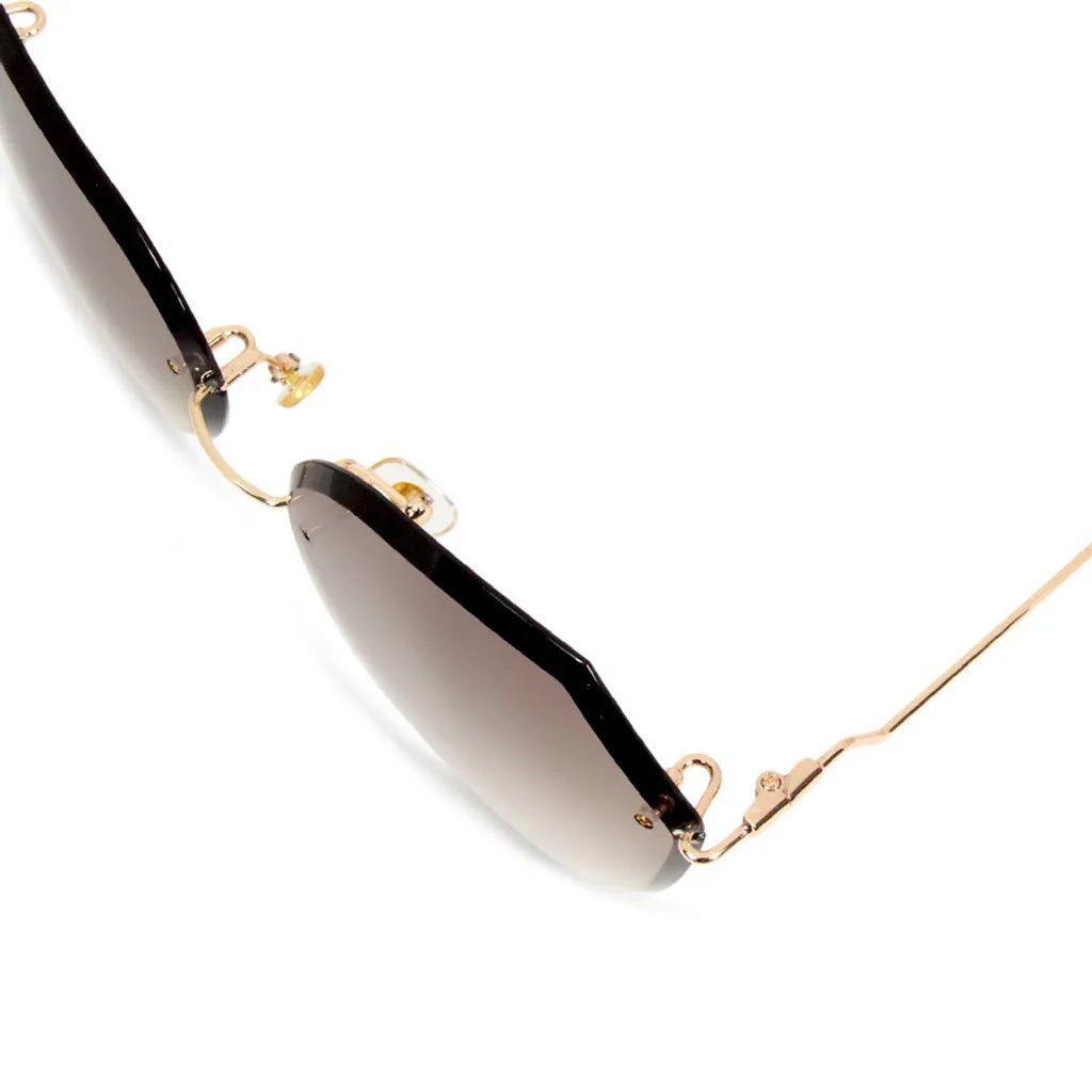 ALEGANT - 幾何淺棕漸層無框墨鏡│UV400太陽眼鏡