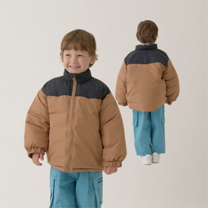 日本 b-ROOM - 萬能蓬鬆百搭溫暖鋪棉外套-藍紫