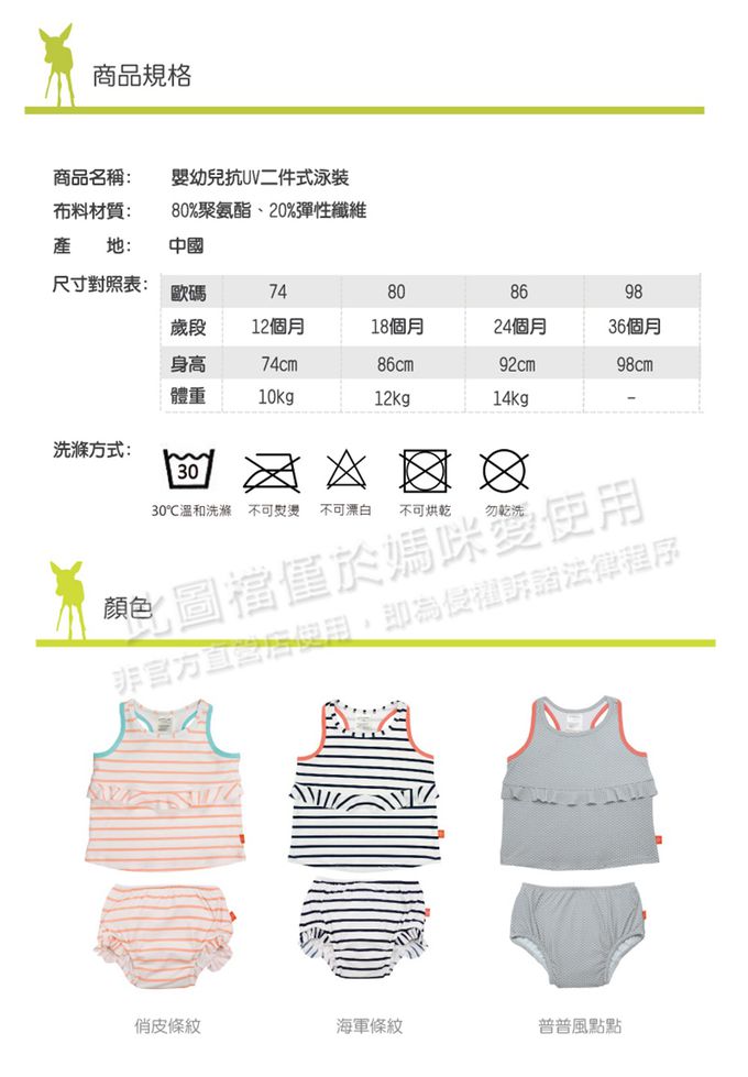 德國 Lassig - 嬰幼兒抗UV二件式泳裝-普普風點點