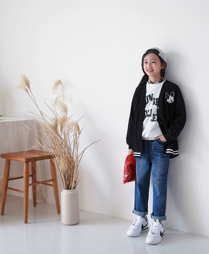 韓國 J KIDS - 黑色米奇針織衫