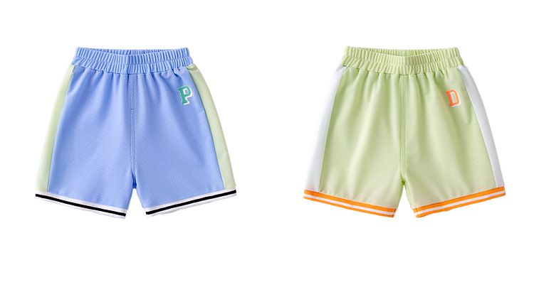 網眼運動風寬寬短褲-英文字母A-白色