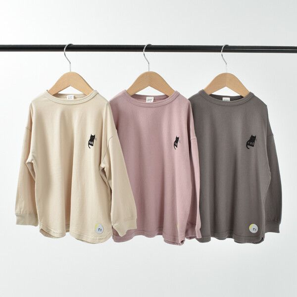 日本 Baby Room - 純棉印花長袖上衣-貓咪-紫