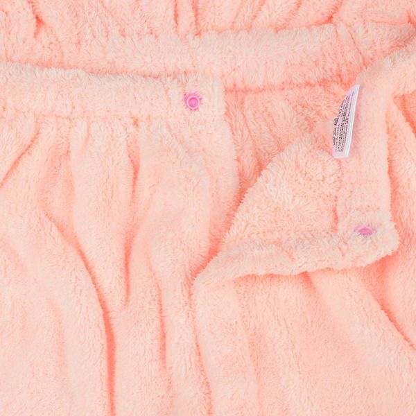 akachan honpo - 動物造型連帽吸水披巾-兔子-粉紅色 (衣長60cm)