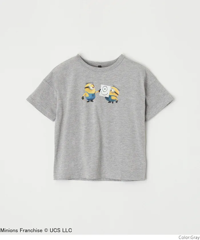 日本 COCA - 聯名款卡通印花短袖上衣-小小兵-深藍