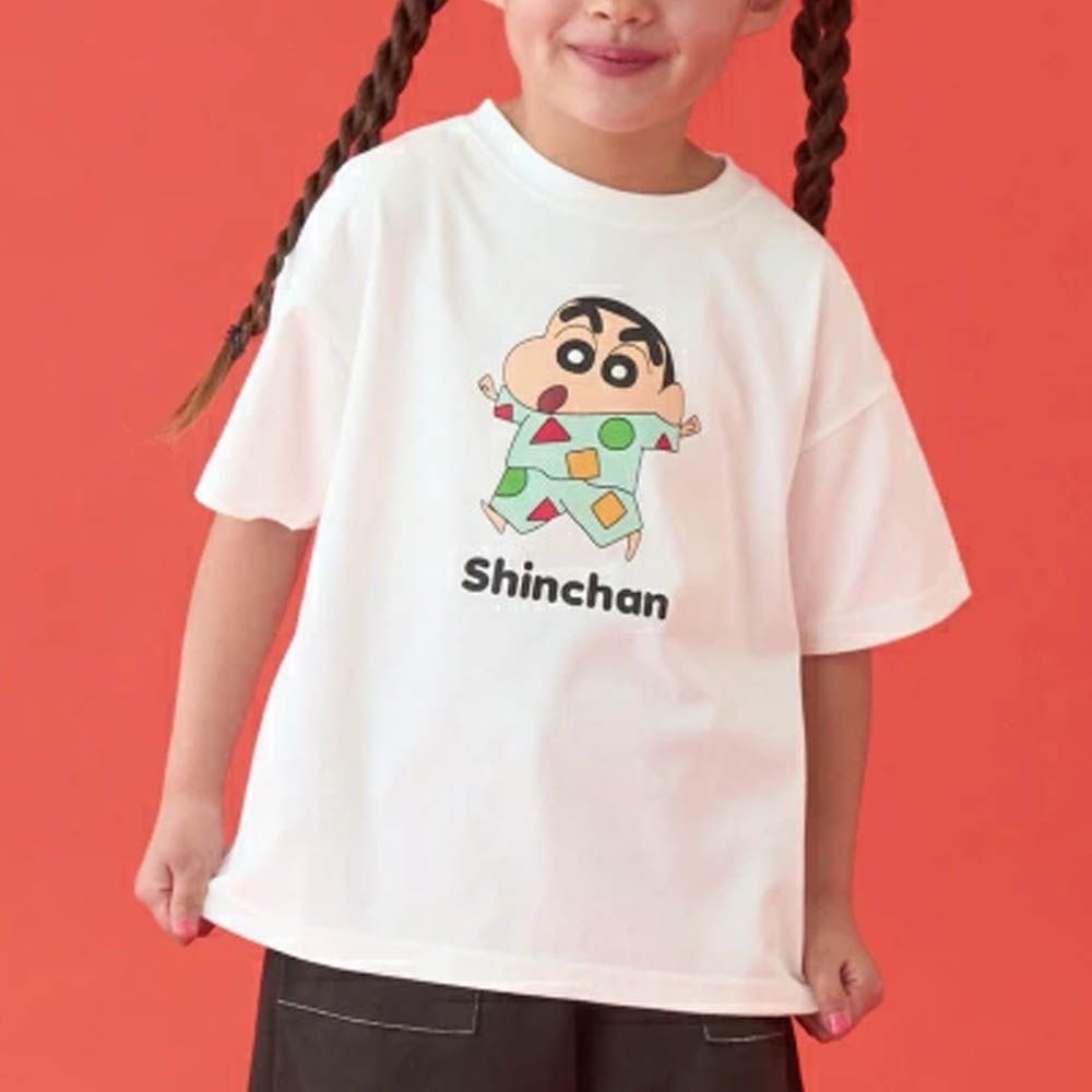 聯名限定 短袖上衣-卡通人物蠟筆小新-白