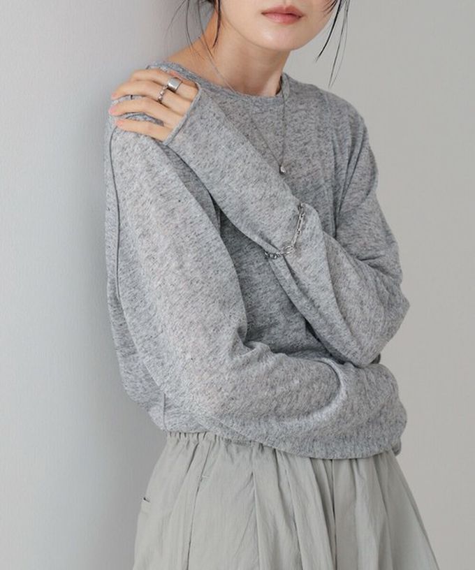 日本 Bab - 率性混色感微透膚長袖上衣-黑