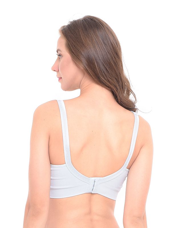 沐伊孕哺 MOOIMOM - 全包覆緹花無痕哺乳胸罩-水藍