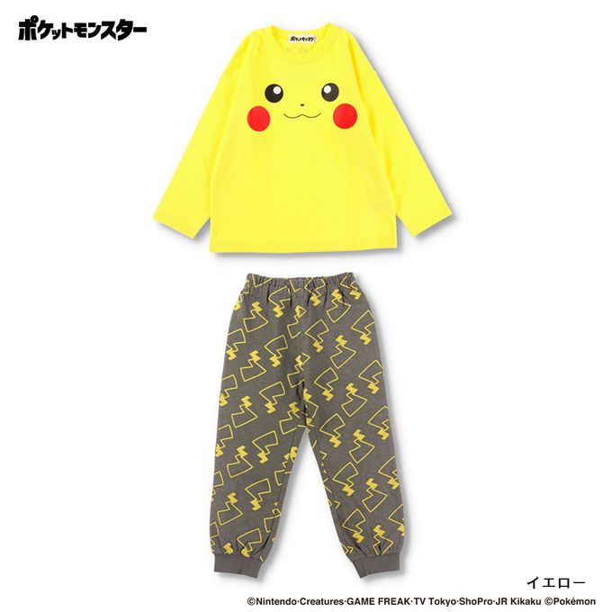 日本 BRANSHES - 超萌寶可夢純棉長袖家居服-灰黑