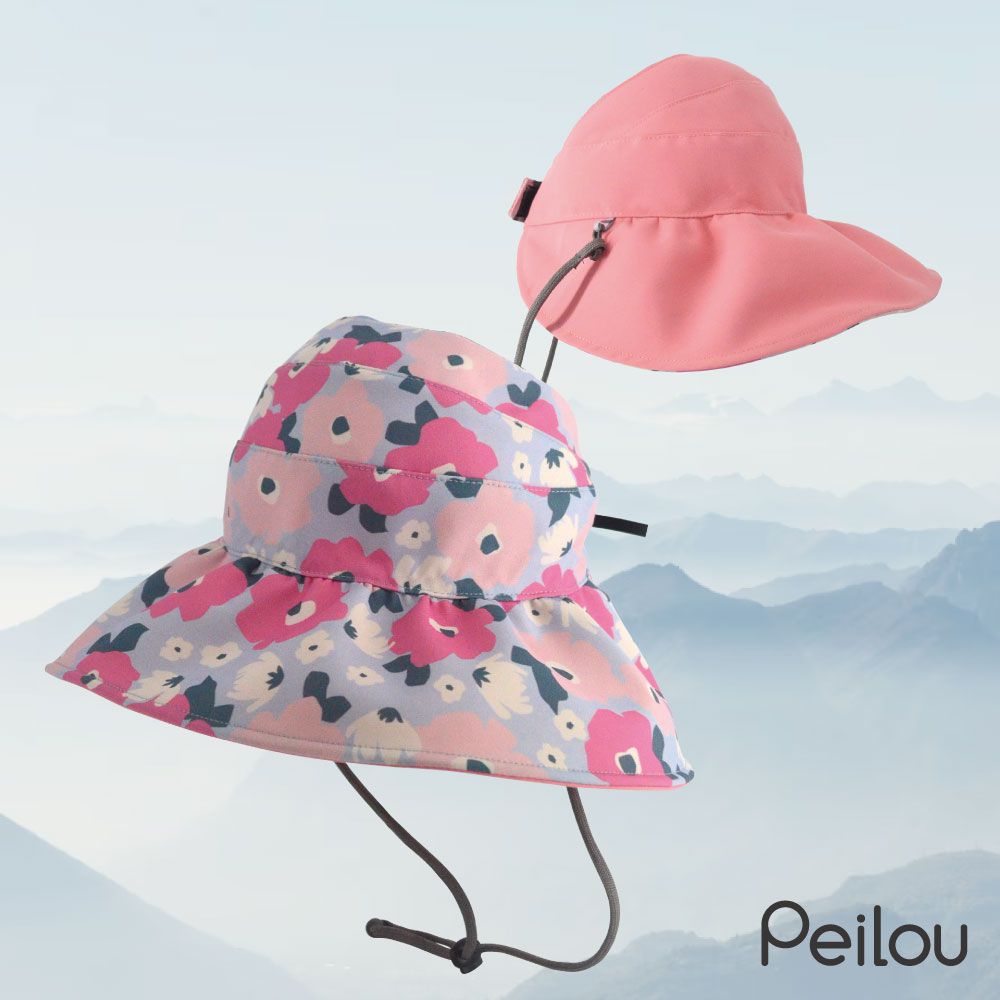 貝柔 Peilou - UPF50+透氣遮陽2用空心帽-花朵(兒童親子) (Free Size)