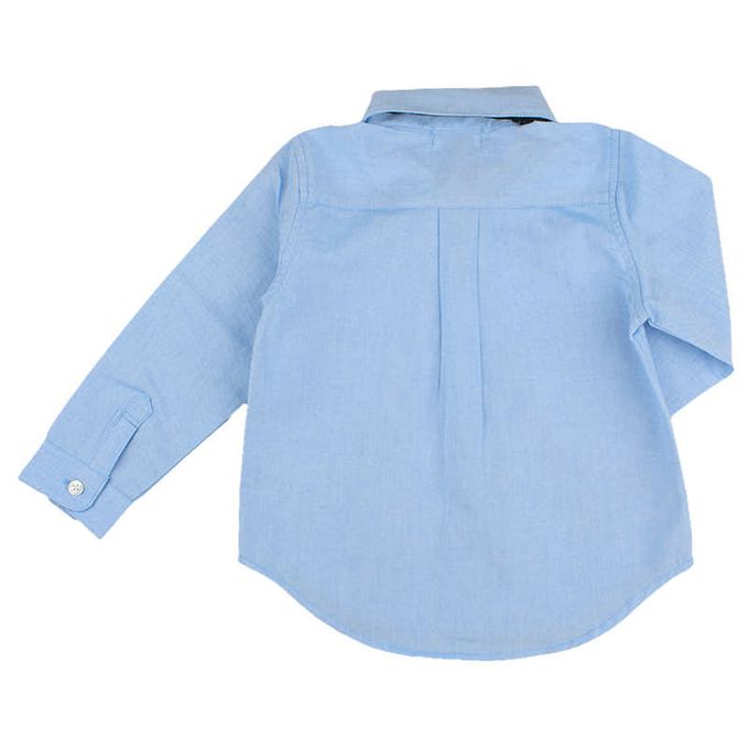 akachan honpo - 長袖襯衫-附針織領帶-淺藍色