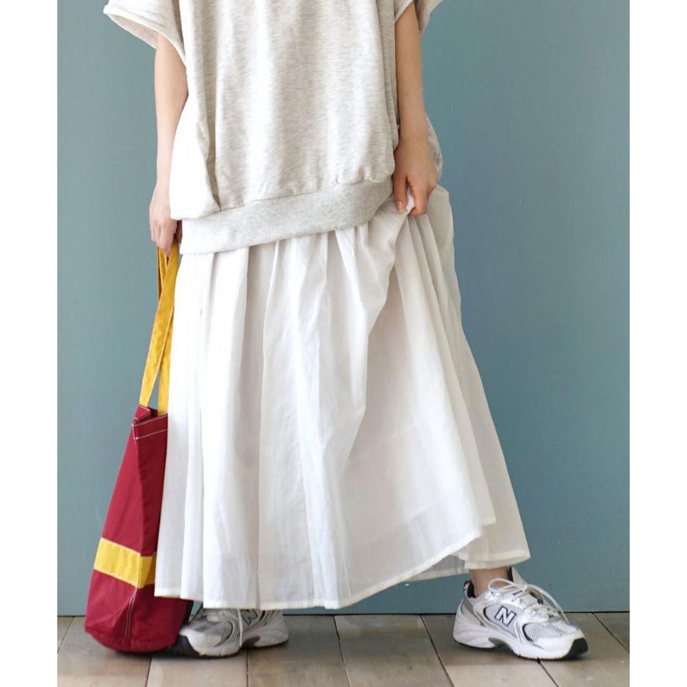 日本 zootie - 100%印度棉舒適傘狀長裙-白色