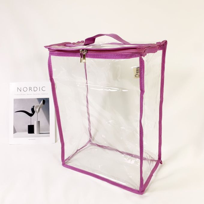 妞妞絲 - 透明收納袋-玫瑰煙粉 (L)