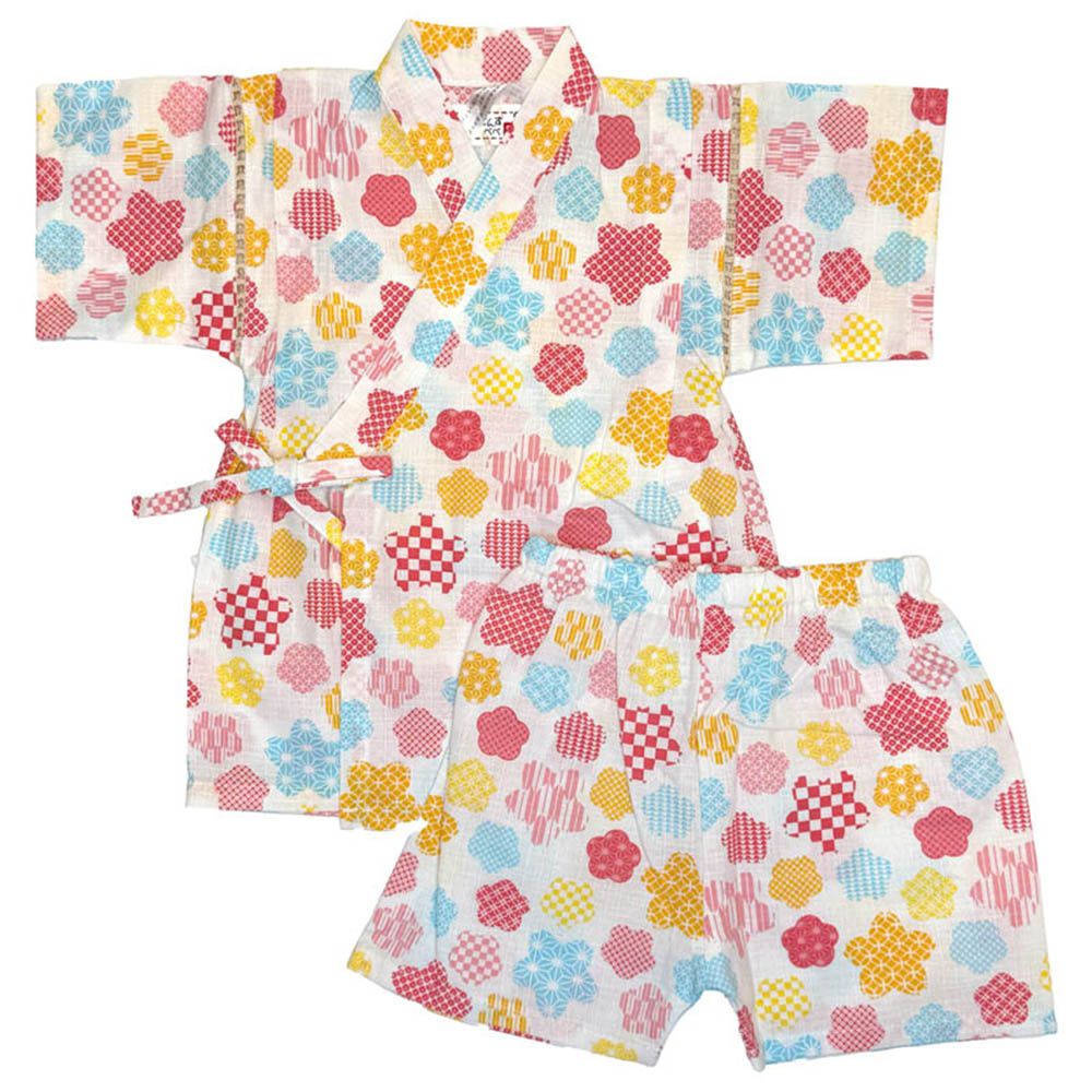 兩件式甚平-淡白色