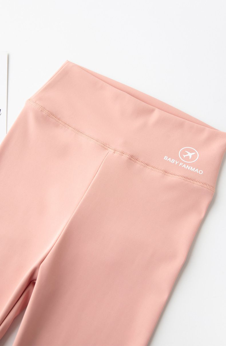 FANMOU - 高腰彈力內搭褲/瑜珈褲-飛機-紫色