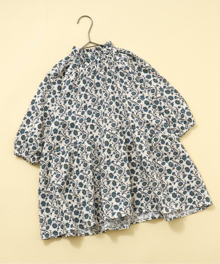 日本 BREEZE - 微立領宮廷風傘狀長袖洋裝-素面-紅