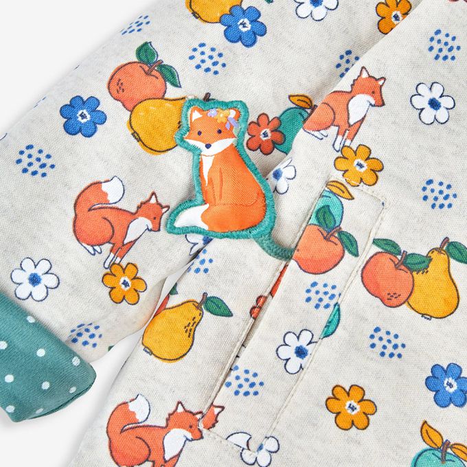 英國 JoJo Maman BeBe - 幼/兒童雙面穿100%純棉保暖連帽外套-收穫祭