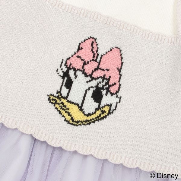 日本 petit main - 聯名款 針織細肩帶+雪紡拼接長袖(二件式)-黛西-粉紫