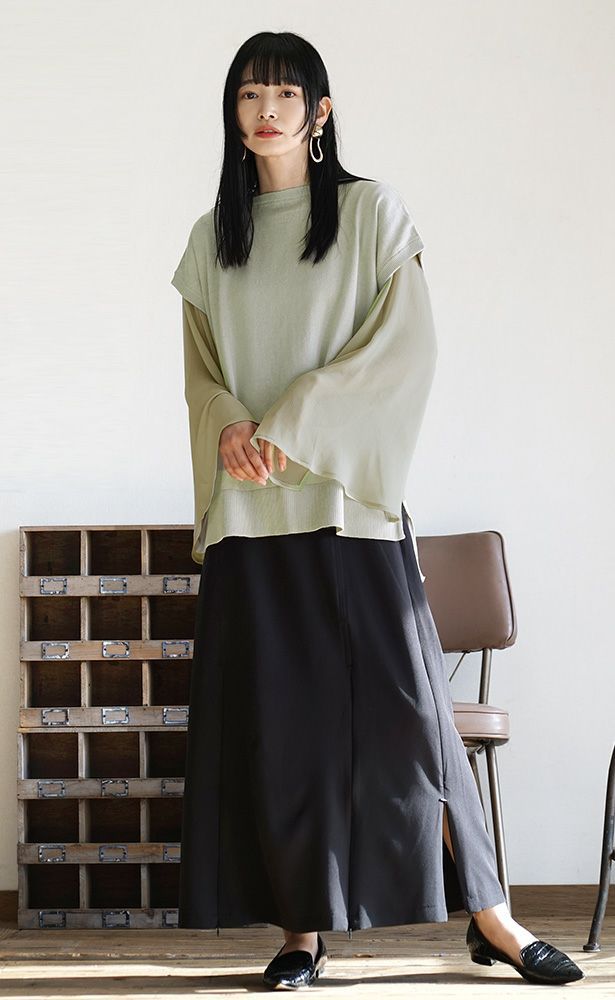 日本 zootie - 100%棉 柔軟薄針織短袖上衣-簡約白