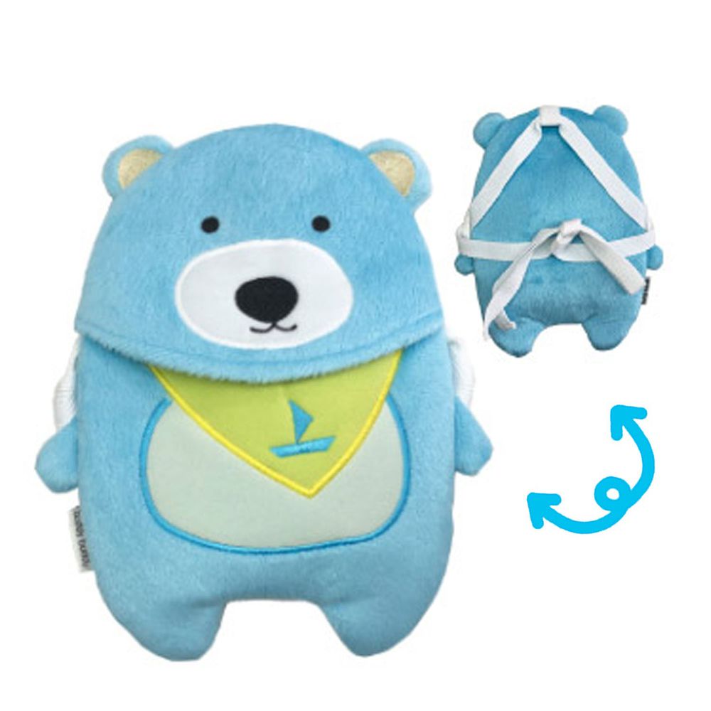 日本涼感雜貨 - 背巾/推車墊 (附保溫保冷劑/可當小背包)-北極熊-水藍 (約(15~22)x(18~24)cm)
