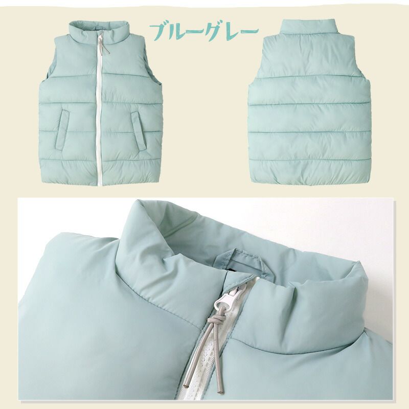 日本 ZOOLAND - 潑水加工 素面百搭鋪棉保暖背心-軍綠