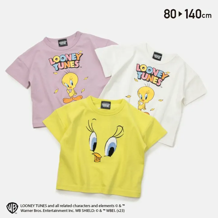 日本 Chil2 - 金絲雀崔弟聯名 印花短袖上衣-紫