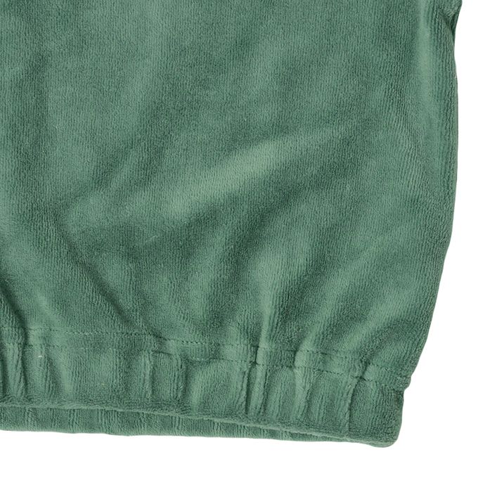 akachan honpo - 長袖亨利領休閒上衣-天鵝絨-綠色