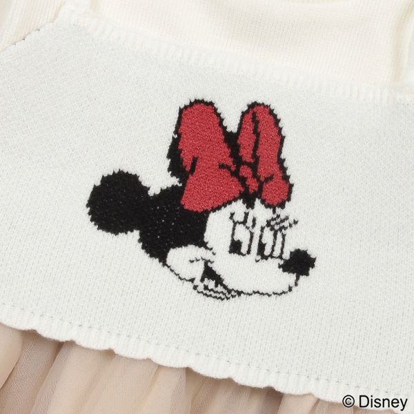 日本 petit main - 聯名款 針織細肩帶+雪紡拼接長袖(二件式)-黛西-粉紫