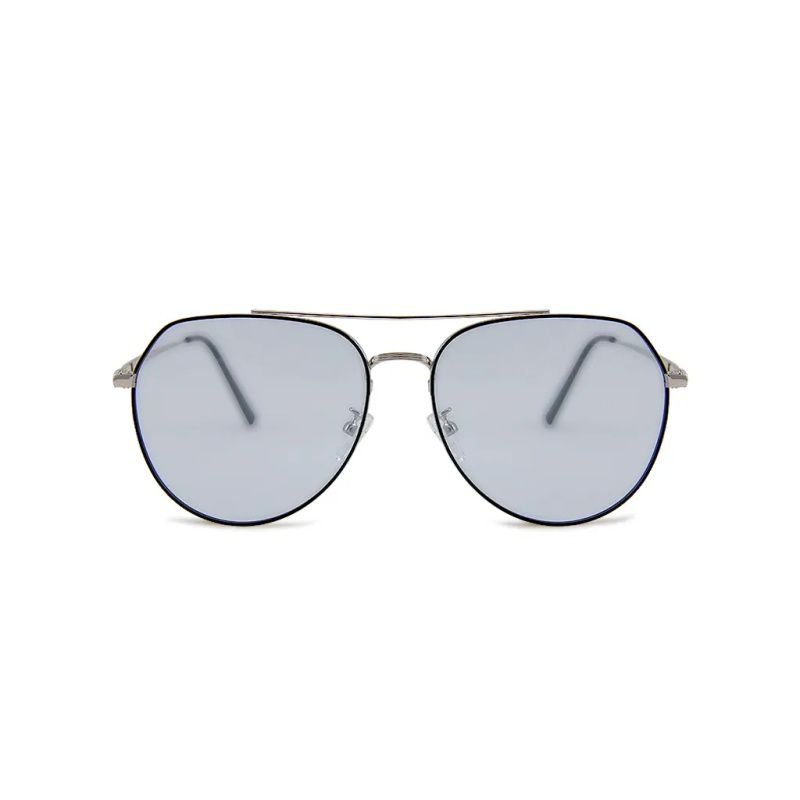 ALEGANT - 風格美學多瑙藍銀框感光變色夜視防眩光飛官款寶麗來偏光太陽眼鏡│UV400太陽眼鏡