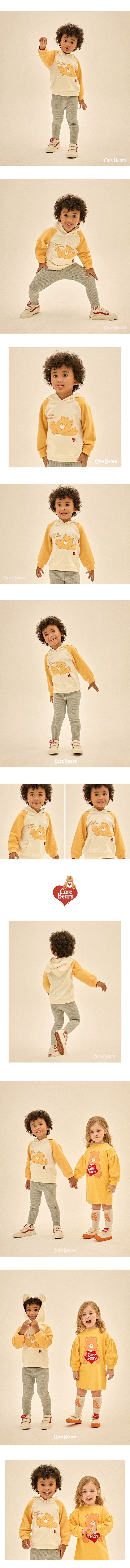 韓國 Care Bears - 聯名款熊熊印耳朵連帽裝飾上衣-黃