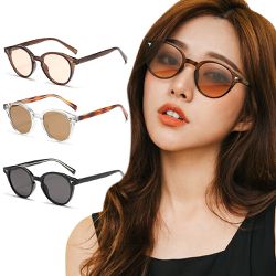 ALEGANT - 輕旅時尚波士頓輕量TR90圓框UV400太陽眼鏡│墨鏡