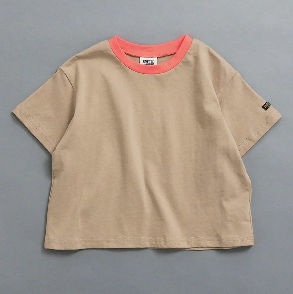 純棉百搭定番短袖上衣-素面-卡其