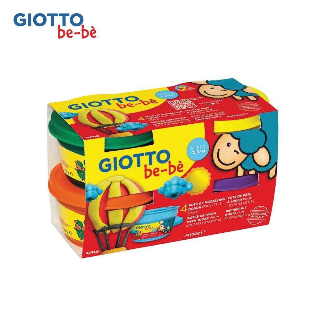 義大利GIOTTO - 寶寶超軟黏土-4合1-橘紫-400g