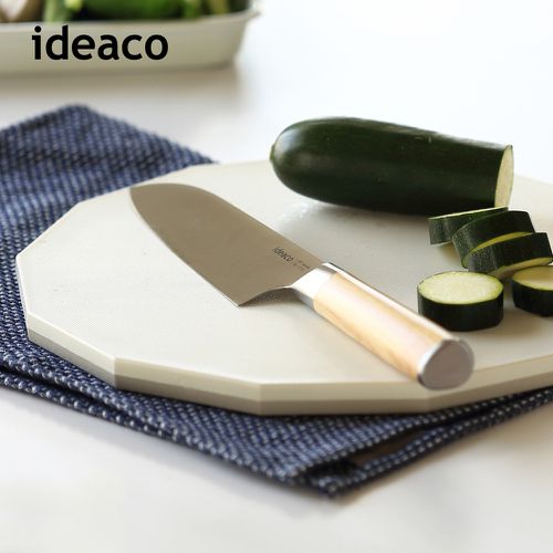 日本IDEACO - 木質風握柄鉬釩鋼三德刀(160mm)-橡木紋柄