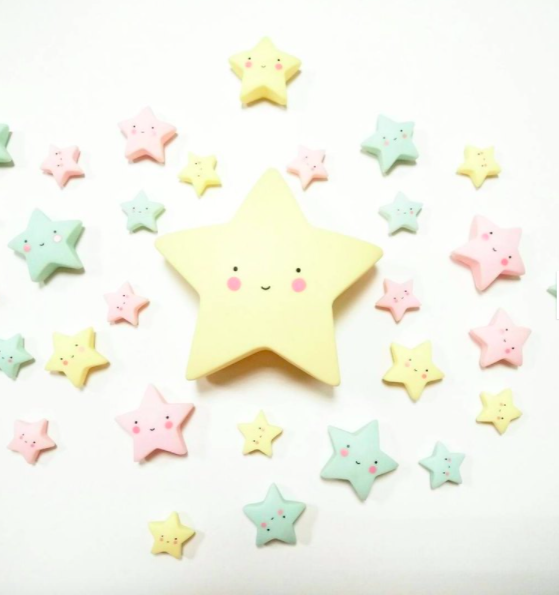 荷蘭 A Little Lovely Company - 療癒星星夜燈-粉黃