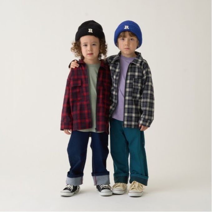 日本 b-ROOM - 經典格紋廓形長袖襯衫/夾克-綠