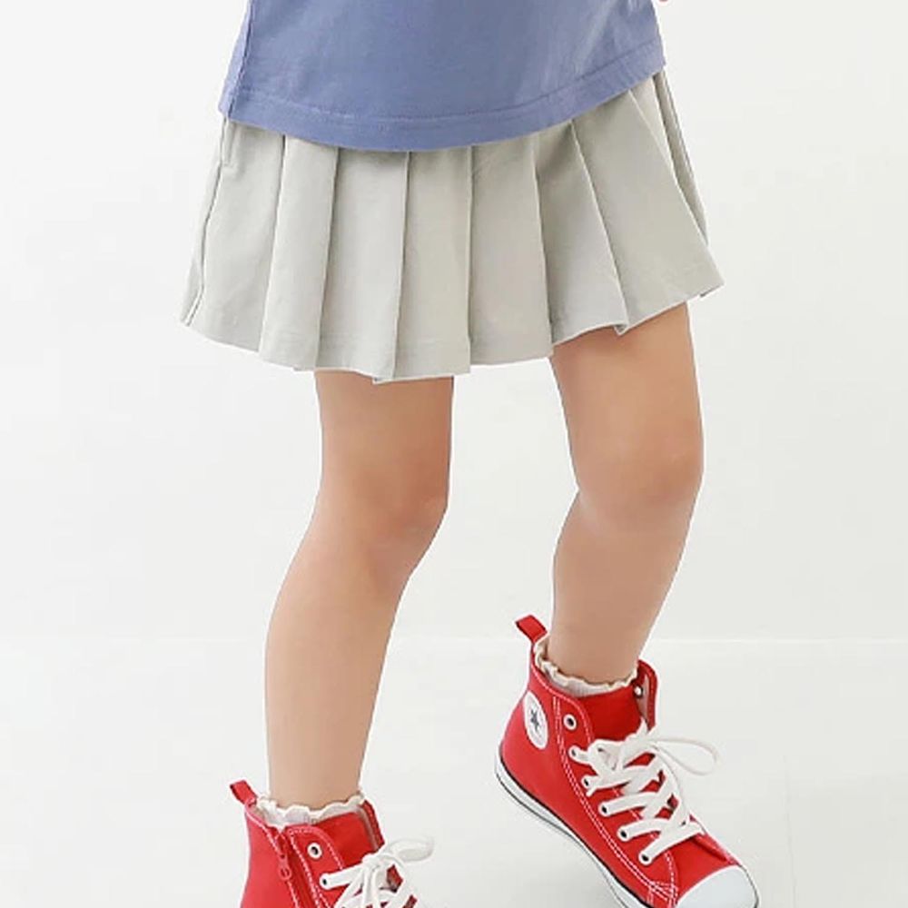 日本 devirock - 俏麗素色百褶短裙-灰