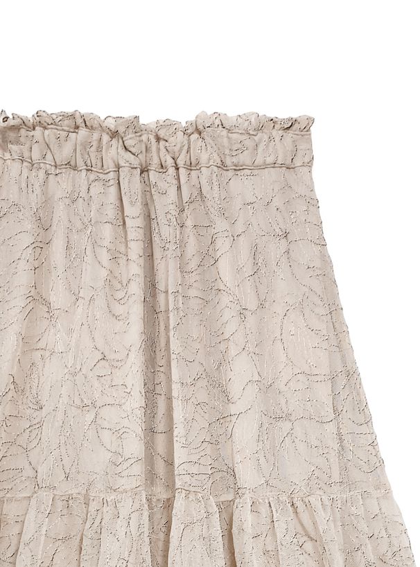 日本 GRL - 文藝花刺繡層次蛋糕裙-米杏 (F)