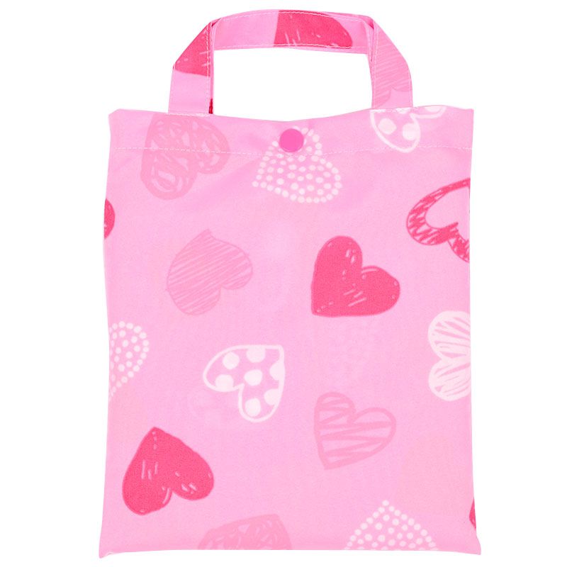 akachan honpo - 短斗篷式雨衣-愛心-粉紅色 (90cm)