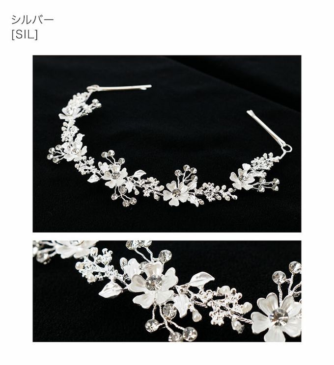 日本 Catherine Cottage - 細緻水鑽感花仙子造型髮箍-藍綠