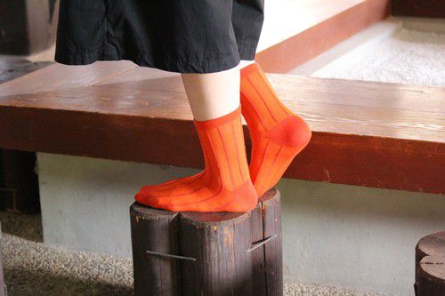 日本女裝代購 - 日本製 羊毛混舒適中筒襪3雙組-條紋-純色條紋 (23-25cm)