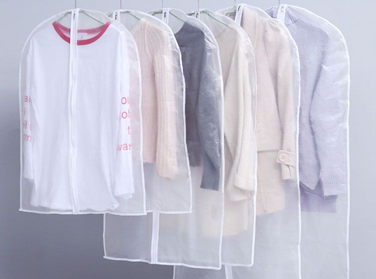 衣物防塵罩收納袋10入組-白邊拉鏈款