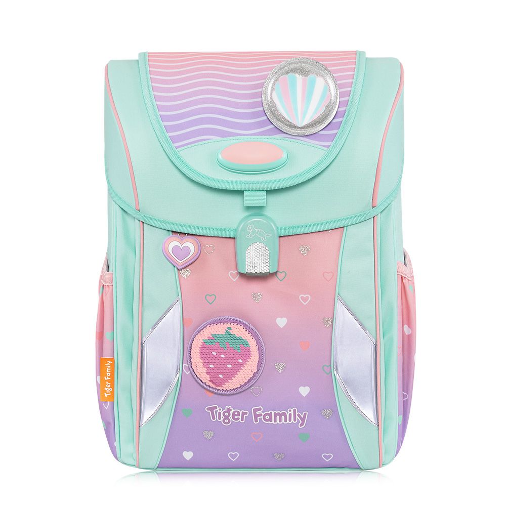 學院風超輕量護脊書包-莓好花漾(安全燈Pro 2)-(贈品：文具2件(便當袋+鉛筆盒)-閃爍海洋)-花色送完以其他樣式替代 不另行通知