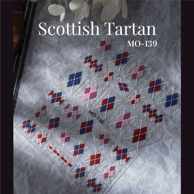 台灣 Cosplus 光妍 - nido mini 微浮雕貼紙-蘇格蘭菱格紋美甲貼(3款可選)